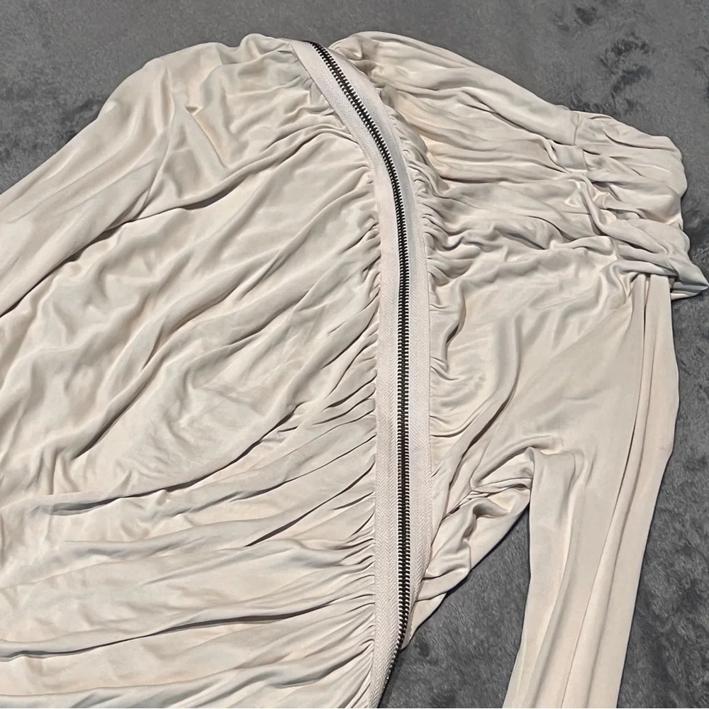 ALLSAINTS NWOT GISELE ROUCHED BODYCON ZIP DRESS - Picture 13 of 16